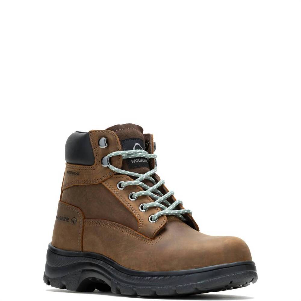 NEW WOLVERINE women's carlsbad 6" steel-toe work boot in sudan brown